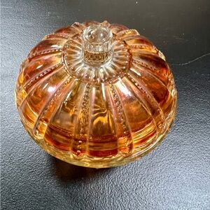 Amber Glass Pumpkin Decor